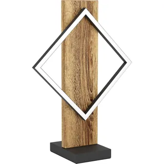 EGLO Tischleuchte "BOYAL Tischlampe - Stahl, Holz - LED - 1X13W - IP20", schwarz, braun rustikal, 1, H: 42,5cm, 1 Stk., Leuchten, Nachttischlampe, Schreibtischleuchte, Leselampe, L30 x B15 x H42,5 cm, Tischleuchte