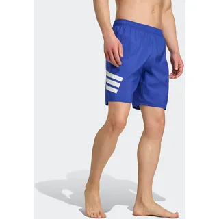 Badeshorts ADIDAS PERFORMANCE "3-STREIFEN 8-INCH", Herren, Gr. S, N-Gr, weiß (semi lucid blau, weiß), Obermaterial: 100% Polyester, Badehosen Badeshorts