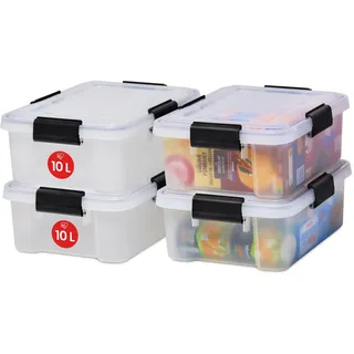 Iris Ohyama Aufbewahrungsbox 10 L 4-tlg. transparent