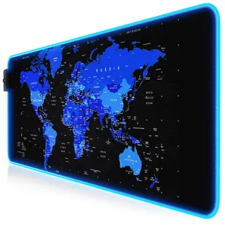 CSL RGB Gaming Mauspad 800x300 mm Weltkarte Blau