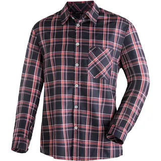 Funktionshemd MAIER SPORTS "Claas", Herren, Gr. 52, Normalgrößen, brombeer, 85% Polyester, 15% Viscose, Hemden Funktionshemd, Herren Hemd langarm, karriertes Freizeithemd, Langarmhemd, Regular Fit