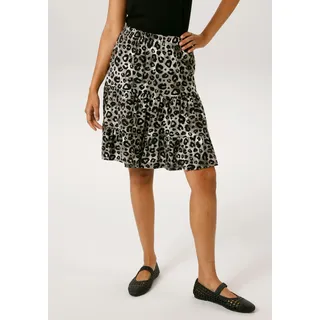 Aniston CASUAL Minirock mit extravagantem Animal-Print- jedes Teil ein Unikat, hellgrau, grau, schwarz, weiß
