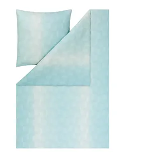 Estella Mako Interlock Jersey Bettwäsche Timo azur 135x200 cm + 80x80 cm - Blau