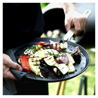 Griff für Brat- und Grillteller – Grillrostheber aus Stahl, universeller Griff für Grillrost und Bratteller der Forno-Serie, im schlichten Design