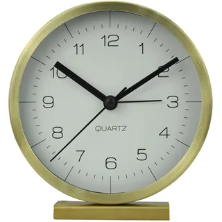 Technoline Modell A, Retro Wecker, analog, schleichende Sekunde (kein Ticken), Gold