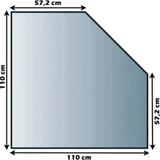 Glasbodenplatte einseitig abgeschrägt / mit Fase - glasklar