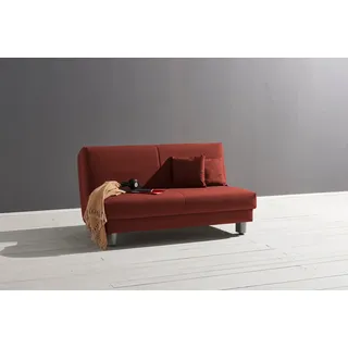 ell + ell Schlafsofa »Enny« Liegefläche Breite 155 cm, Liegehöhe 40 cm, Füße alufarben, rot