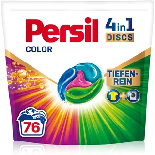 Persil 4in1 Color DISCS (76 Waschladungen), Waschmittel mit Tiefenrein Technologie, Colorwaschmittel für reine Wäsche und hygienische Frische für die Maschine