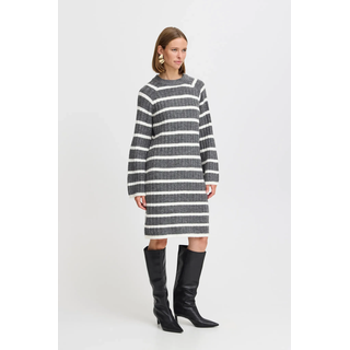 Midikleid B.YOUNG "Damen Kleid BYMARIANNE", Damen, Gr. S, N-Gr, grau (dunkelgrau melange mix), Obermaterial: 54% Polyester PES. 36% Polyacryl PAN. 8% Wolle mw. 2% Elasthan EL., Kleider Midikleid