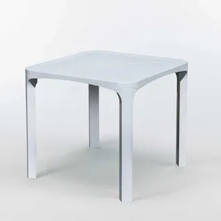 14er Set Grand Soleil Olè quadratische Stehtische aus Polyrattan 80x80 cm - Weiß - Weiß