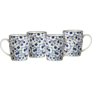 Ritzenhoff & Breker Royal Sakura Kaffeebecher 0,35 l Blau-Weiß 4 St.