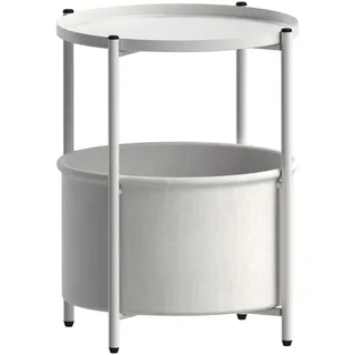 Ml-Design Beistelltisch Rund Weiß 45,5/52,5 cm , Metall , 45.5x52.5x52.5 cm , Wohnzimmer, Wohnzimmertische, Beistelltische