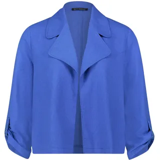 Jackenblazer BETTY BARCLAY "Sommerblazer mit 3/4 Arm", Damen, Gr. 48, blau (adria blau), Obermaterial: 55% Leinen LI. 45% Viskose CV., Blazer Jackenblazer