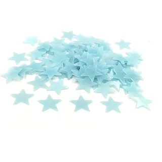 200 Stück Blaue Leuchtsterne & Mond Aufkleber – Selbstklebend, fluoreszierend, leuchten im Dunkeln – Kinderzimmer & Schlafzimmer Wand- und Decken Dekoration