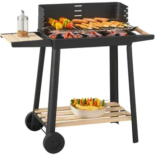 Holzkohlegrill Ari 78 x 86 x 30 cm Schwarz/Holz