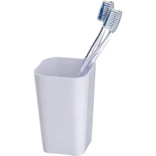 WENKO 20335100 Zahnputzbecher Candy - Kunststoff, 7.3 x 11 x 7.3 cm, weiß