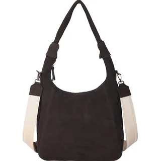 Hobo HARBOUR 2ND "Laurine", Damen, Gr. B/H/T: 34cm x 28cm x 10cm, braun, Veloursleder, Taschen Hobo, Damen Handtasche, Umhängetasche, Schultertasche mit Ziernähten