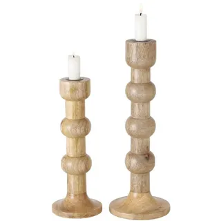 Boltze Kerzenhalter Bubbles Holz Hellbraun
