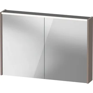 Duravit D-Code Spiegelschrank, Steckdose Typ F (EU, DE), 2 Türen, LED-Lichtfeld oben, 1000x700mm, 7 W, DC7107043430000, Farbe: Basalt Matt