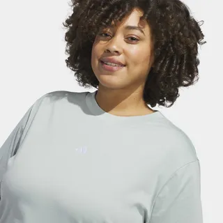 T-Shirt ADIDAS SPORTSWEAR "SMALL LOGO", Damen, Gr. 4X, wonder sage, weiß, Obermaterial: 100% Baumwolle, Rundhals, Shirts T-Shirt