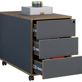 VCM my office Salia Rollcontainer anthrazit, honig-eiche 3 Auszüge 39,0 x 70,0 x 50,0 cm