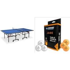 JOOLA Tischtennisplatte Inside 13 Tischtennistisch Indoor klappbares Untergestell & Schildkröt 618045 Unisex – Erwachsene Donic Tischtennisball Jade, Poly 40+ Qualität