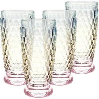 Longdrinkglas VILLEROY & BOCH "Longdrinkglas Boston Pearl 300 ml 4er Set bunt", bunt, 4 tlg., Glas, Trinkgefäße, Longdrinkglas