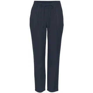 VERO MODA Damen Legere Leinen Stoffhose Casual Schlupfhose Lockere Ankle Pants, Farben:Blau-2, Größe:L