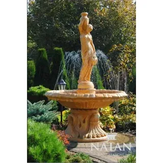 Zierbrunnen Springbrunnen Skulptur Brunnen Dekoration Garten Fontaine Allena Neu - Weiß