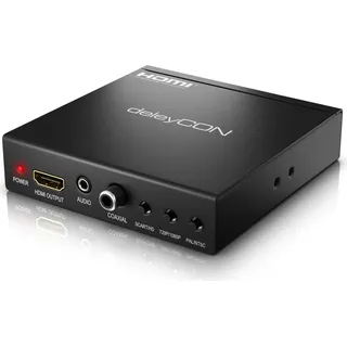 deleyCON Scart/HDMI zu HDMI-Konverter mit Audio-Extraktion (Koaxial, 3,5 mm)