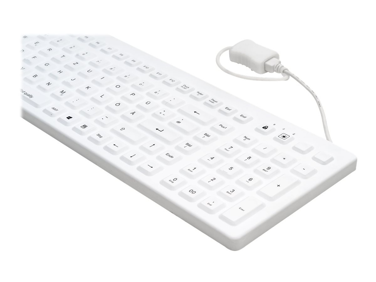 Bild von CleanType Prime Pro Plus weiß, USB, DE (TKG-110-GCQ-PR-KGEH-WHITE-IP68-MAG-BACKL-USB-DE)