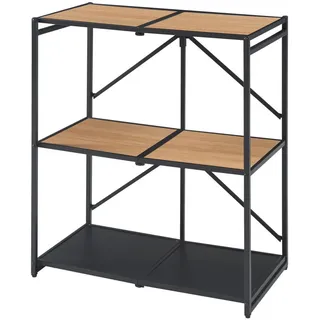 [en.casa] Bücherregal Telemark , Schwarz , Metall , 68x81x38 cm , Wohnzimmer, Regale, Bücherregale