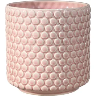 Bloomingville Blumentopf Dot - Dekorative Blumentöpfe für den Innenbereich, Retro-Stil, kreativ, M (15,5 cm Ø), Rosa, Keramik