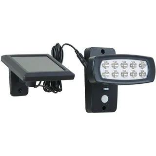 EGLO LED Außen-Wandlampe Palizzi, 1 flammige Sensor-Außenleuchte, Solar-Wandleuchte aus Kunststoff, Farbe: Schwarz, Außenstrahler mit Bewegungsmelder, solarbetrieben, IP44