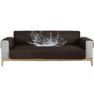 Carvapet Sofabezug wasserdichte Sofaüberwurf Antirutsch Sofahusse Schutz vor Haustier Katze Hunde Sofa überwurf Couch überzug für Sofa (Schwarzer Kaffee, 2 Sitzer)