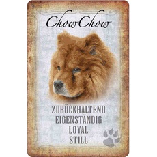 Blechschild 18x12 cm - Chow Chow Hund loyal Geschenk