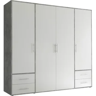 SchlafKONTOR Drehtürenschrank Valencia 206 x 195 x 60 cm Weiß
