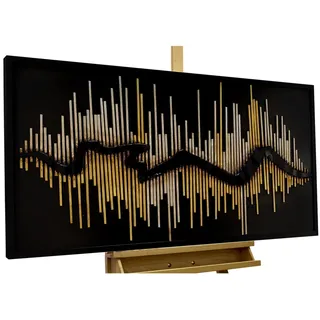 Kunstloft Metallbild Gold 120/60 cm , Silberfarben, Goldfarben , Metall , 7.95x60 cm , Bilder & Rahmen, Bilder, Holz & Metallbilder