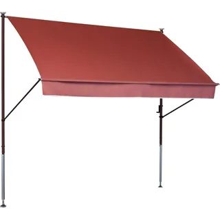 ANGERER Klemmmarkise Style Terra, 400 cm | Markise für Sonnenschutz, Montage ohne Bohren, ideale Balkonmarkise für Mietwohnungen, Made in Germany, waschbarer Stoff
