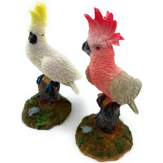 Onwomania Polyresin Figur Kakadu Vogel Palmkakadu Papagei Tier Dekofigur aus Polyresin Rot 9,5 cm