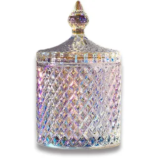 Süßigkeiten Glas Candy Dose Kristallglas mit Deckeln, Schokolade Schmuck Perlen Aufbewahrungskoffer Bunt, kleine transparente Zuckerdose, Lebensmittelbehälter, Keksdose, Behälter für, Zuhause