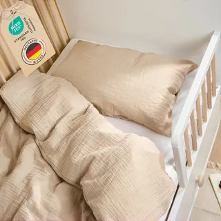 Laleni Baby & Kinder Bettwäsche Set 100x135cm + Kissenbezug 40x60cm, 100% Baumwolle, Oeko-TEX Zertifiziert, Taupe