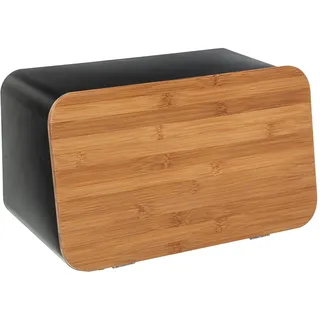 5five Brotkasten und Brett, modern, Schwarz, 37 cm