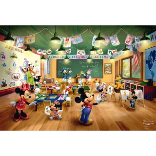 Schmidt Spiele 56599 Thomas Kinkade, Disney, Mickey and Minnie, Schoolhouse, 200 Teile Kinderpuzzle