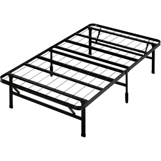 Zinus SmartBase Bettgestell, 90 x 190 cm, Höhe 35 cm, mit Stauraum unter dem Bett, Plattform aus Metall, Schwarz