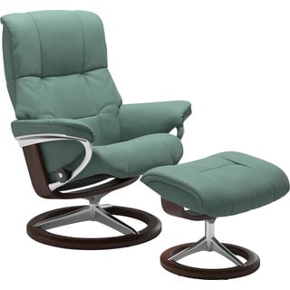 Stressless® Relaxsessel »Mayfair«, (Set, Relaxsessel mit Hocker), mit Hocker, mit Signature Base, Größe S, M & L, Gestell Braun, grün