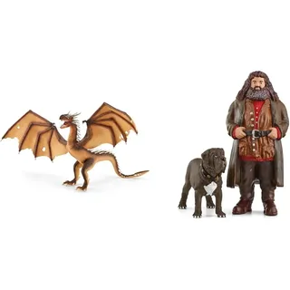 SCHLEICH 13989 Ungarischer Hornschwanz, ab 6 Jahren, Wizarding World - Spielfigur, 25,5 x 40 x 19,5 cm & 42638 Hagrid & Fang, ab 6 Jahren, Wizarding World - Spielfigur, 8 x 11,5 x 13 cm