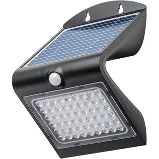 goobay LED-Solar-Wandleuchte mit Bewegungsmelder, 4 W, IP65, neutralweiß 4000K, mit Akku – Außenleuchte mit PIR-Sensor & 2 Leuchtmodi für Garten, Carport, Eingang, Balkon, 500 lm, schwarz, 77429