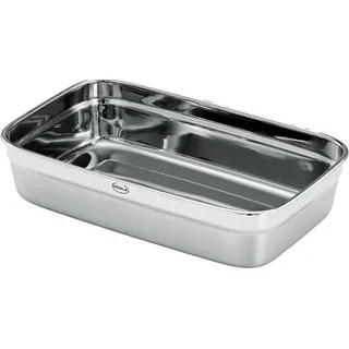 RÖSLE FLEXX 2GO Bundle: Lunchbox 1,0 L eckig mit Edelstahldeckel, Trennsteg und Salz- & Pfefferset, hitzebeständig bis 150 °C, silber/schwarz