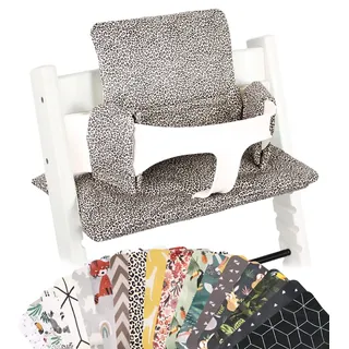 Ukje | Sitzkissen für Stokke Tripp Trapp Hochstuhl | Abwaschbar | Viele Farben & Muster | Tripp Trapp Kissen Polster Sitzauflage | Extra dick | Sitzverkleinerer Tripp Trapp Cushion | Leopard